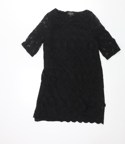 Tokyo Doll Womens Black Cotton Mini Size 14 Round Neck Pullover