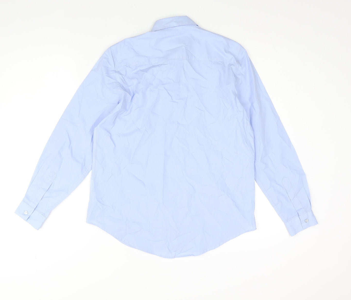 Womens UK Size 10 James Meade Blue Basic Button-Up