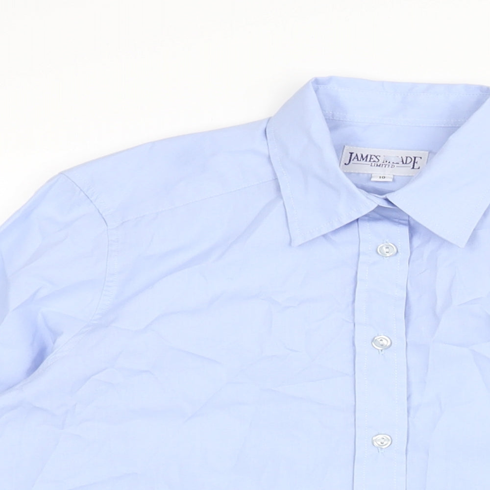 Womens UK Size 10 James Meade Blue Basic Button-Up