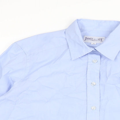 Womens UK Size 10 James Meade Blue Basic Button-Up