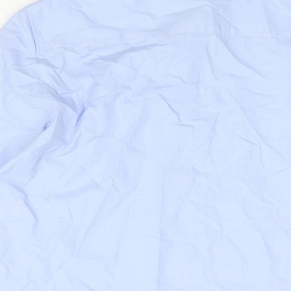 Womens UK Size 10 James Meade Blue Basic Button-Up