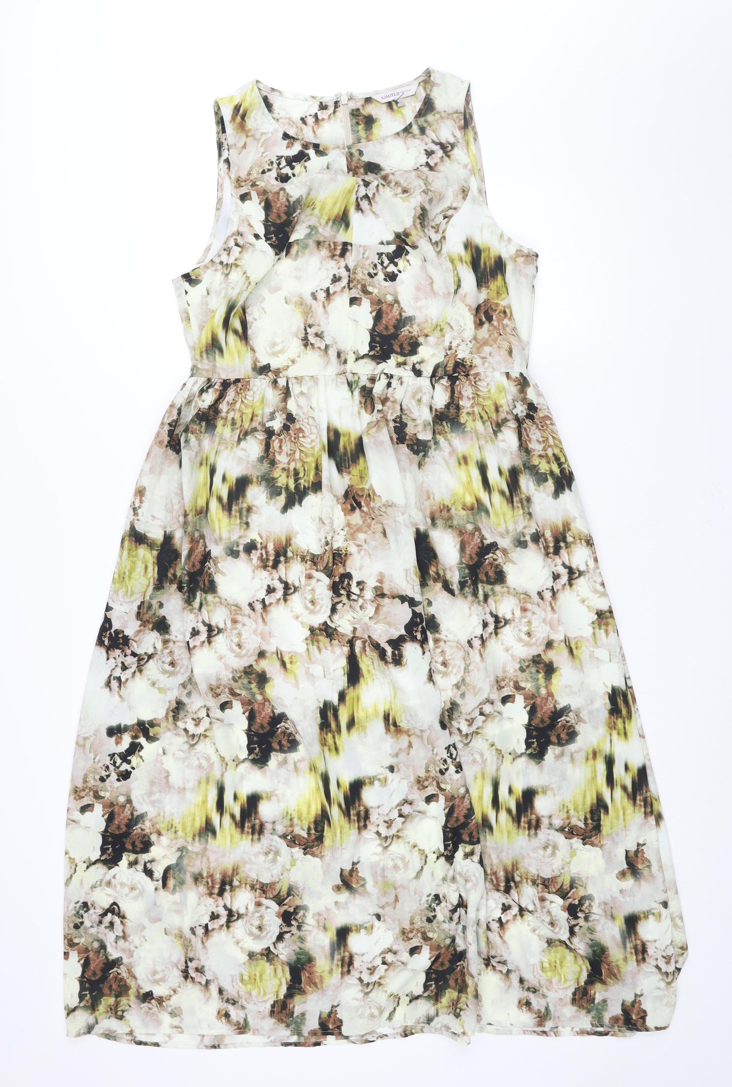 Limited Edition Womens Multicoloured Floral Polyester A-Line Size 16 Round Neck Zip