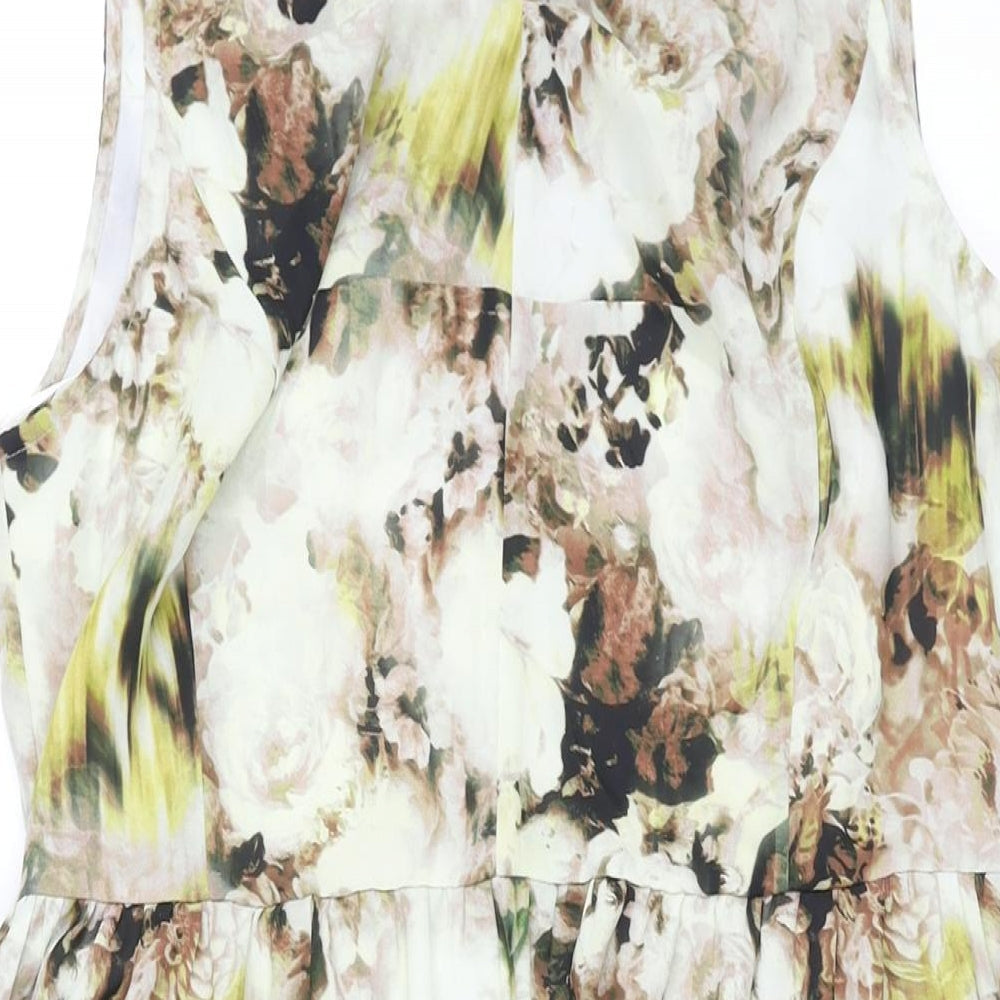 Limited Edition Womens Multicoloured Floral Polyester A-Line Size 16 Round Neck Zip
