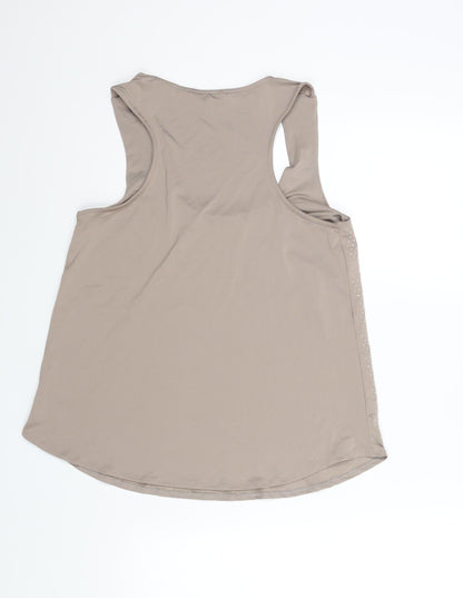 River Island Womens Beige Polyester Camisole Blouse Size 10 Scoop Neck - Rhinestone Detail
