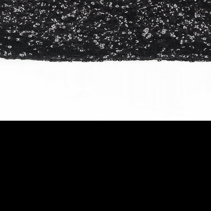 Miss Selfridge Womens Black Polyester Cropped Blouse Size 12 Square Neck - Sequin Bandeau