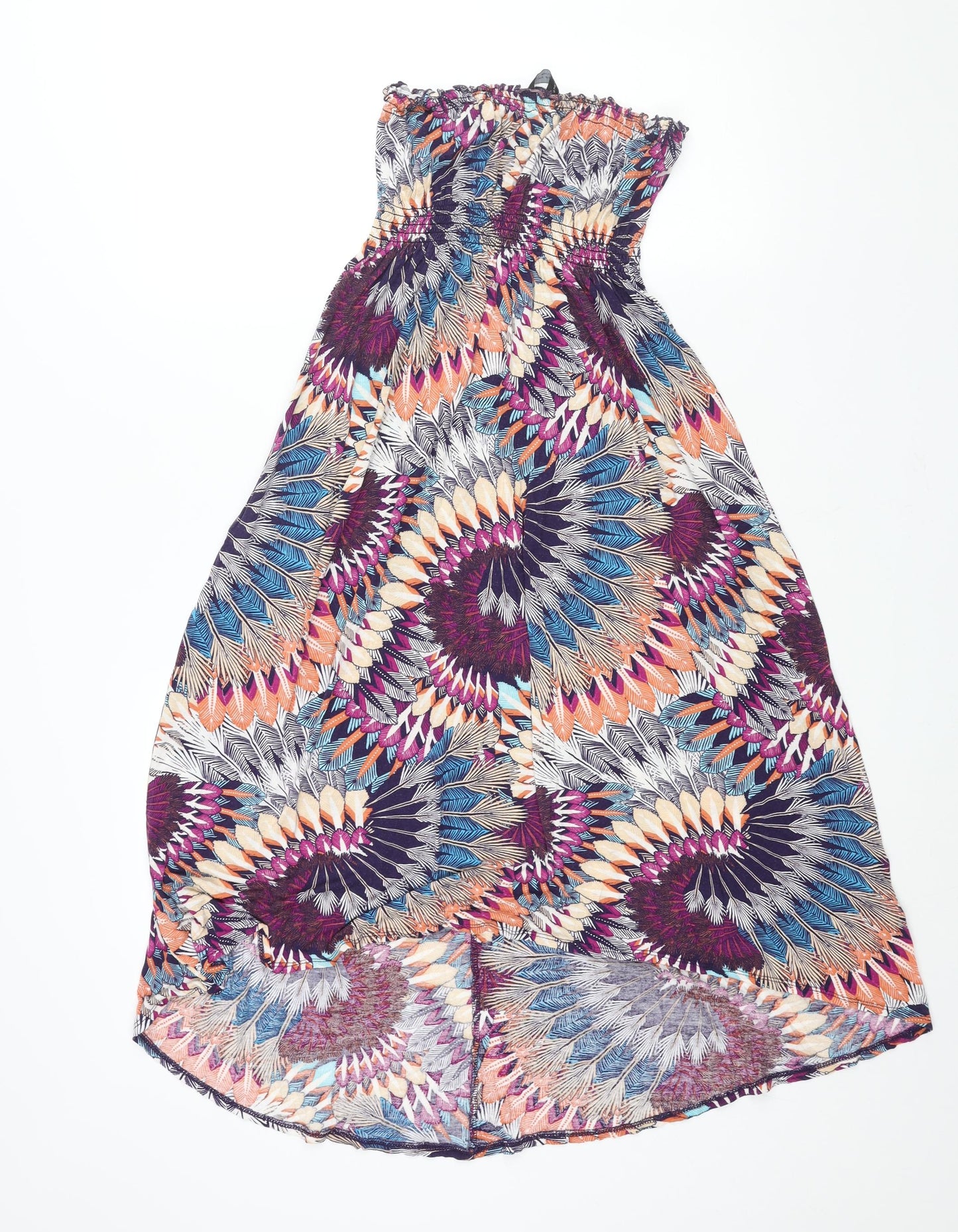 Dorothy Perkins Womens Multicoloured Geometric Viscose A-Line Size 12 Scoop Neck Pullover - Feather Print