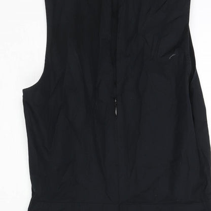 Autograph Womens Black Cotton Fit & Flare Size 10 Mock Neck Zip