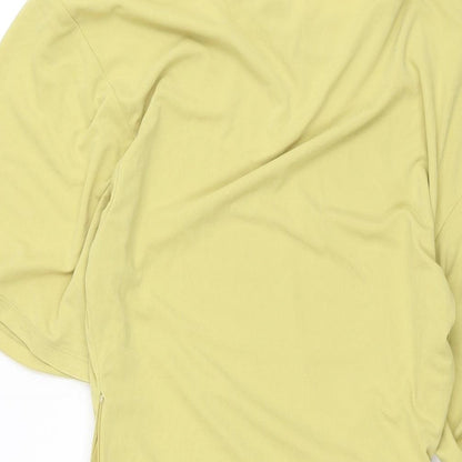 Zara Womens Green Polyester Mini Size XS Round Neck Pullover - Rouched