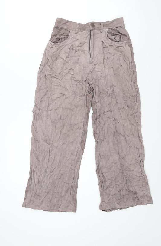Womens UK Size 8 ASOS Regular Fit Cropped Brown Trousers