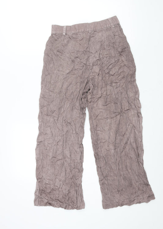 Womens UK Size 8 ASOS Regular Fit Cropped Brown Trousers