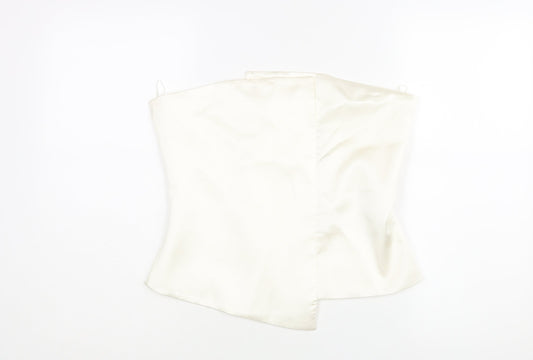 Womens UK Size L Zara Ivory Cropped Blouse