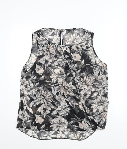 Womens UK Size 16 M&Co Black Camisole Blouse