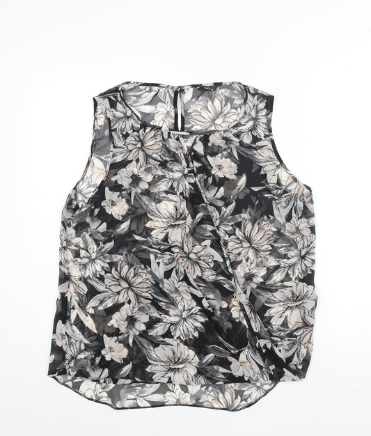 Womens UK Size 16 M&Co Black Camisole Blouse