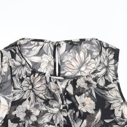 Womens UK Size 16 M&Co Black Camisole Blouse