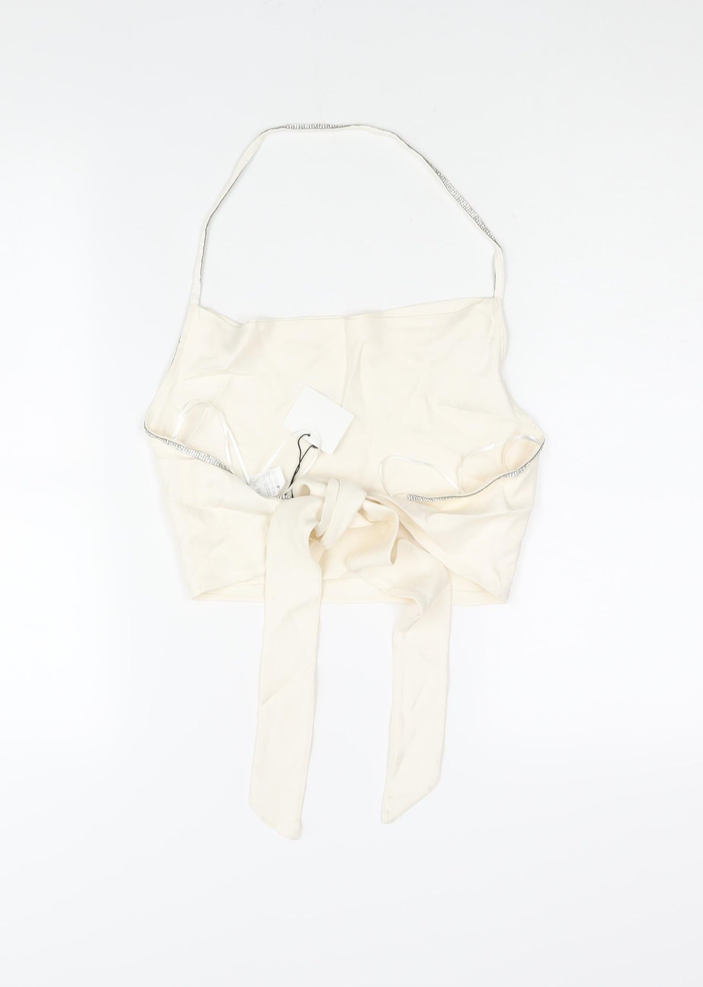 Womens UK Size S Zara Ivory Cropped Blouse