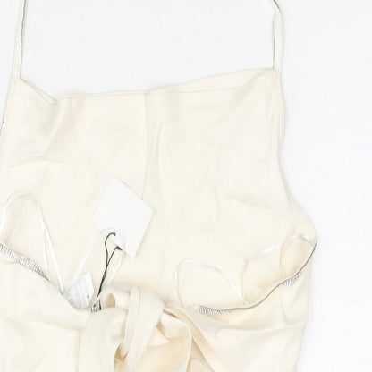 Womens UK Size S Zara Ivory Cropped Blouse
