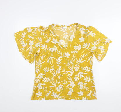 Womens UK Size 10 Damart Yellow Basic Blouse