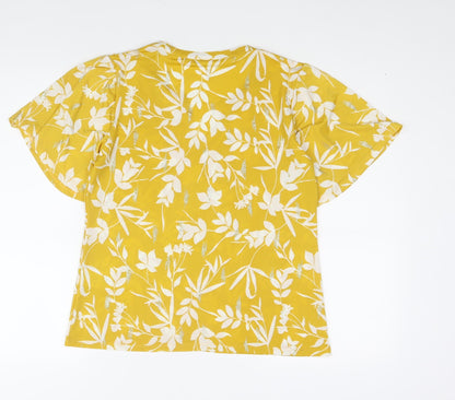 Womens UK Size 10 Damart Yellow Basic Blouse