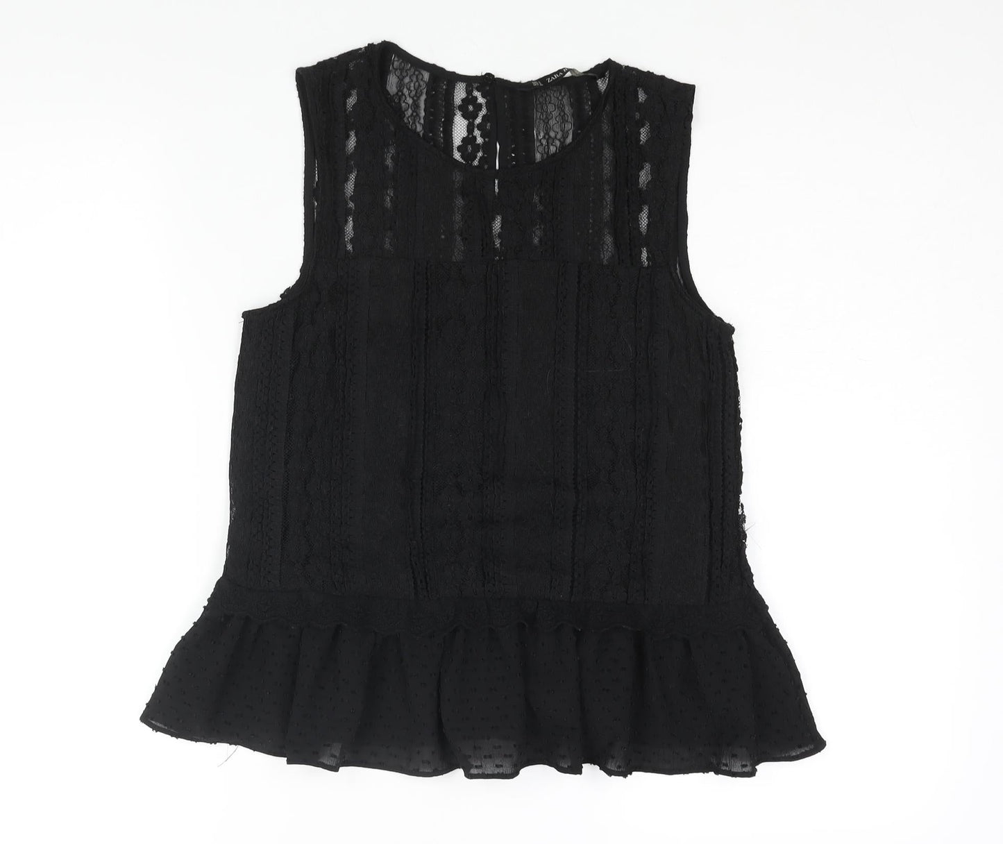 Womens UK Size S Zara Black Camisole Blouse