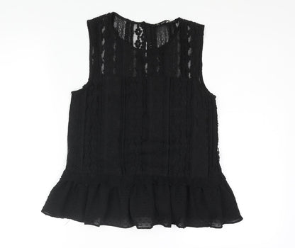 Womens UK Size S Zara Black Camisole Blouse