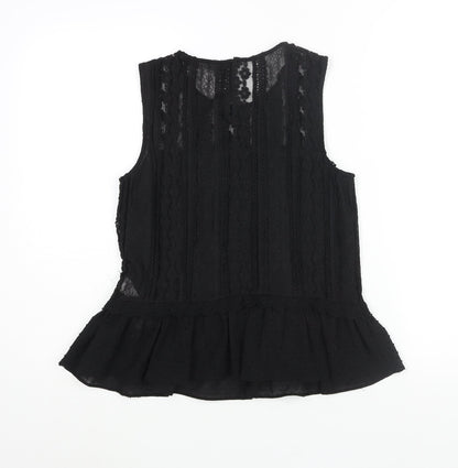 Womens UK Size S Zara Black Camisole Blouse