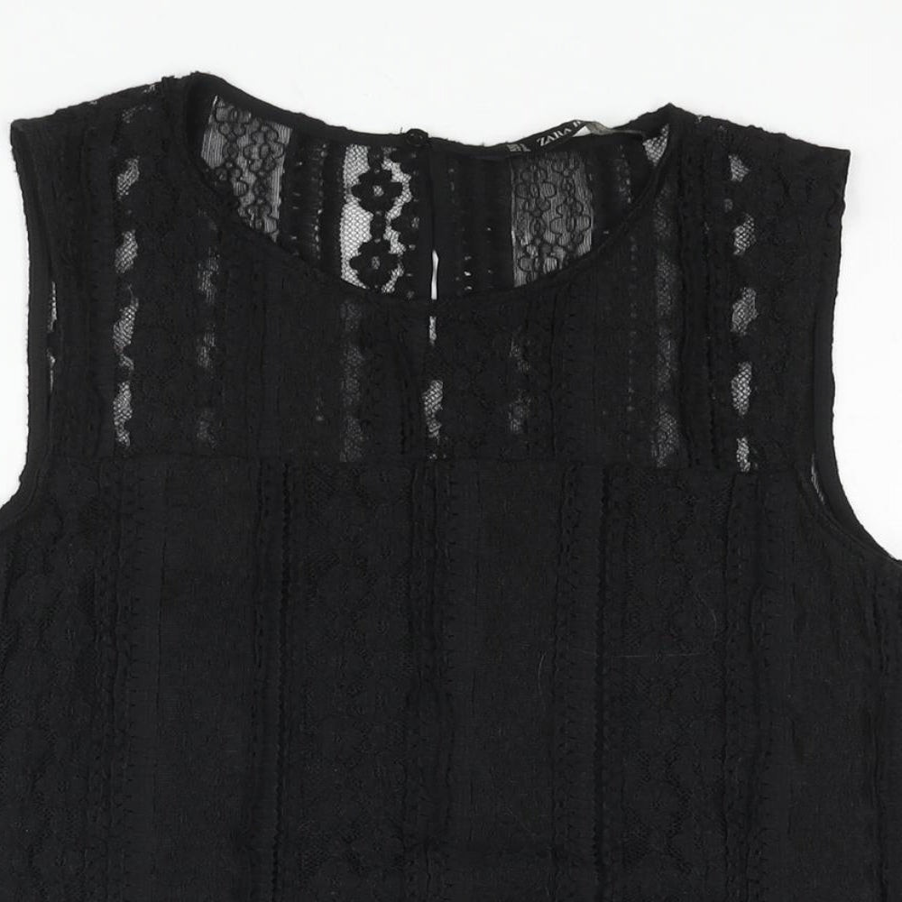 Womens UK Size S Zara Black Camisole Blouse