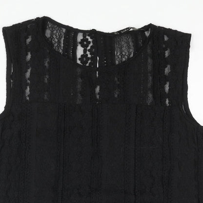 Womens UK Size S Zara Black Camisole Blouse