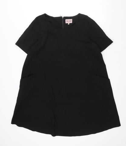 Phase Eight Womens Black Polyester A-Line Size 14 Round Neck Zip