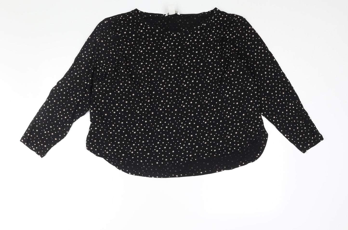 Womens UK Size XL H&M Black Basic Blouse