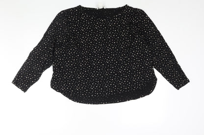 Womens UK Size XL H&M Black Basic Blouse