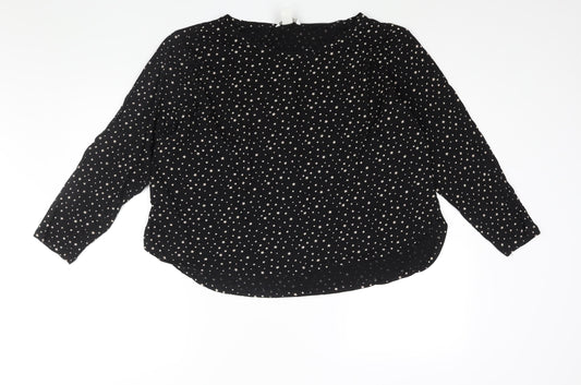 Womens UK Size XL H&M Black Basic Blouse