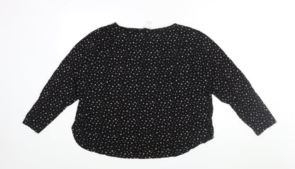 Womens UK Size XL H&M Black Basic Blouse