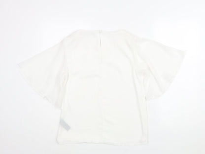 Womens UK Size 10 Star by Julien Macdonald White Basic Blouse