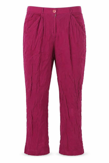 Incognito Womens Purple Viscose Trousers Size 12 L30 in Regular Zip