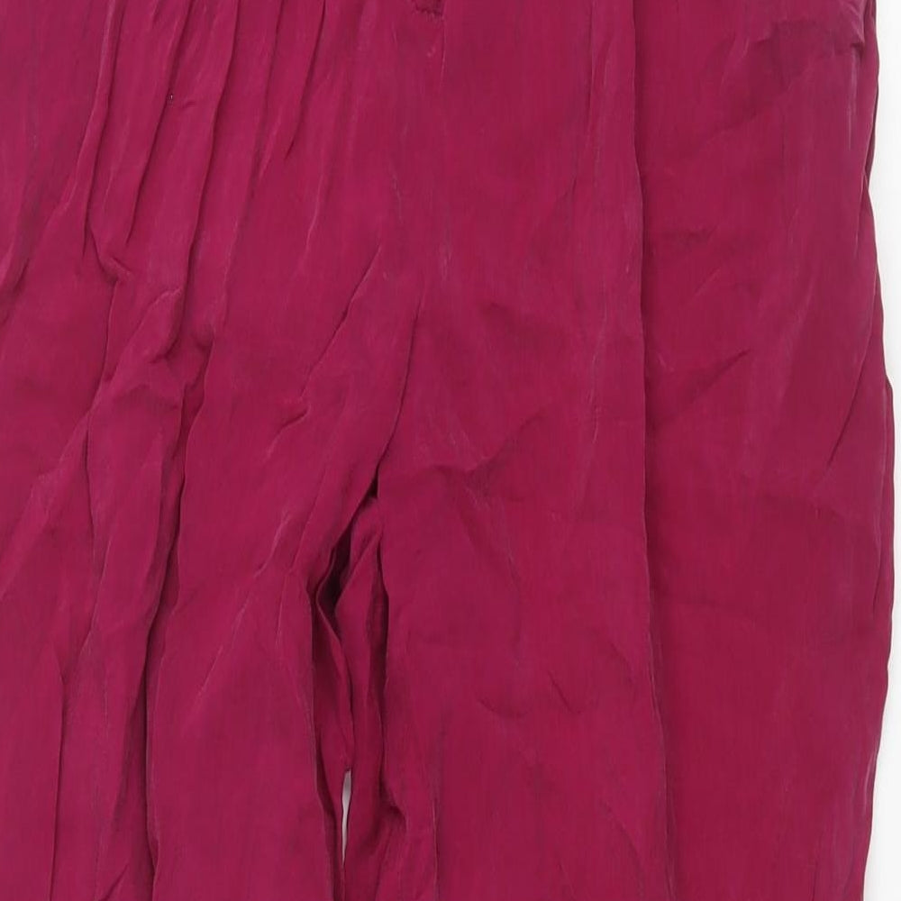 Incognito Womens Purple Viscose Trousers Size 12 L30 in Regular Zip