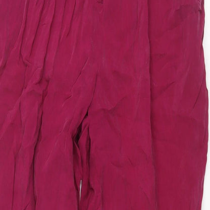 Incognito Womens Purple Viscose Trousers Size 12 L30 in Regular Zip