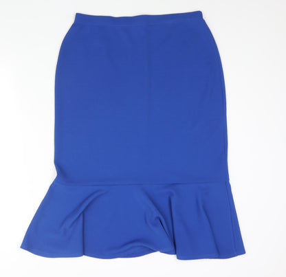 Damart Womens Blue Polyester Trumpet Skirt Size 14 - Size 14-16