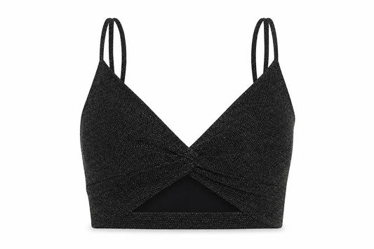 Womens UK Size L Divided by H&M Black Cropped Blouse
