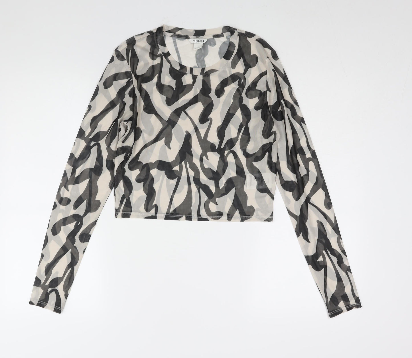Womens UK Size L Monki Black Cropped Blouse