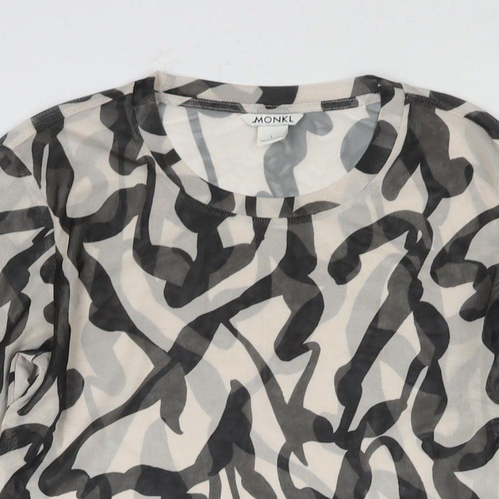 Womens UK Size L Monki Black Cropped Blouse