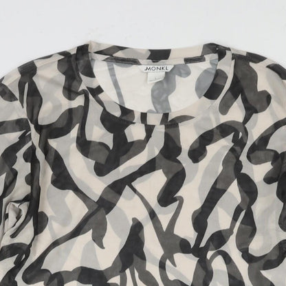 Womens UK Size L Monki Black Cropped Blouse