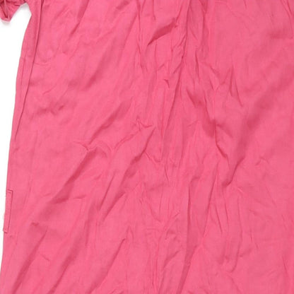 Divided by H&M Womens Pink Viscose Shirt Dress Size 10 Collared Button