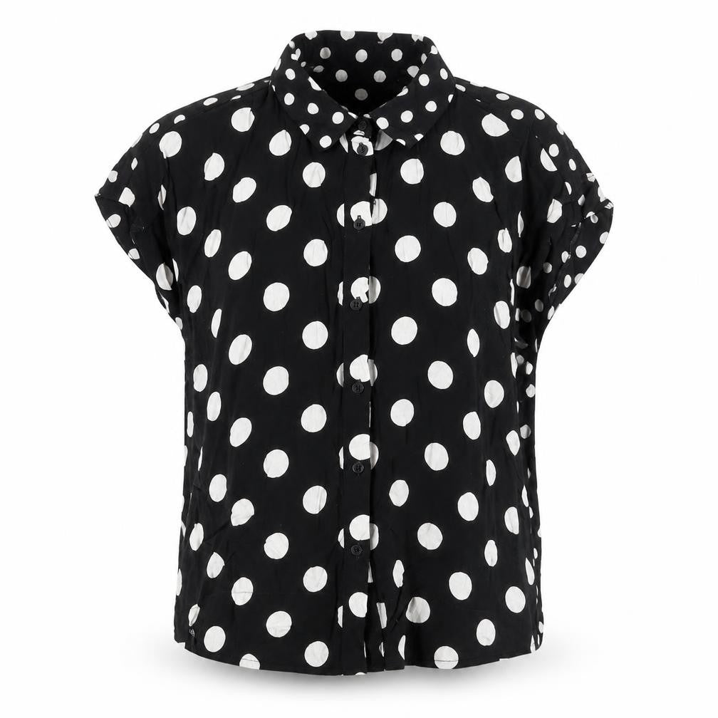 Womens UK Size 8 Topshop Black Basic Button-Up