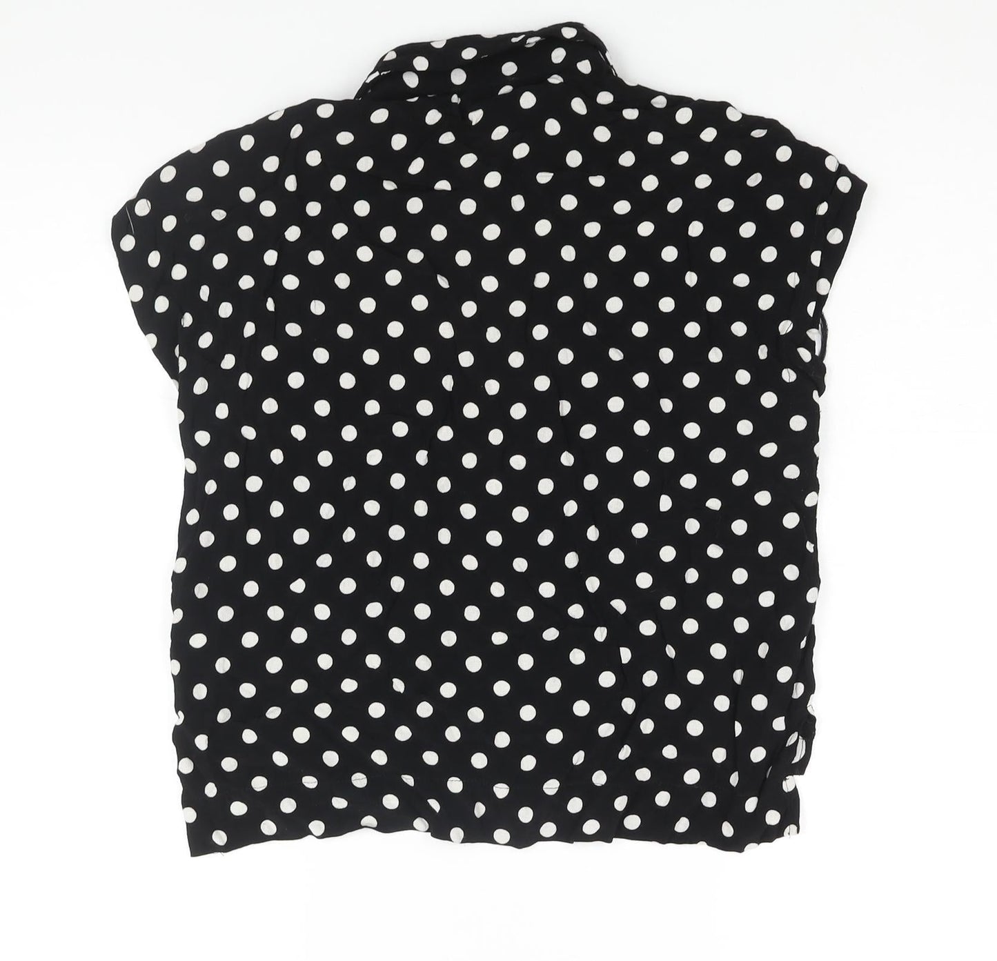 Womens UK Size 8 Topshop Black Basic Button-Up