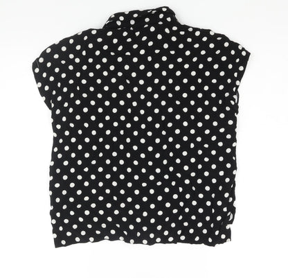 Womens UK Size 8 Topshop Black Basic Button-Up