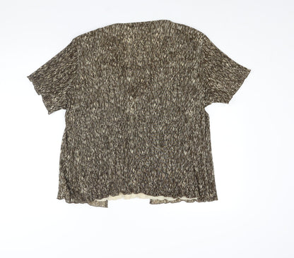 Womens UK Size XL First Avenue Brown Basic Blouse