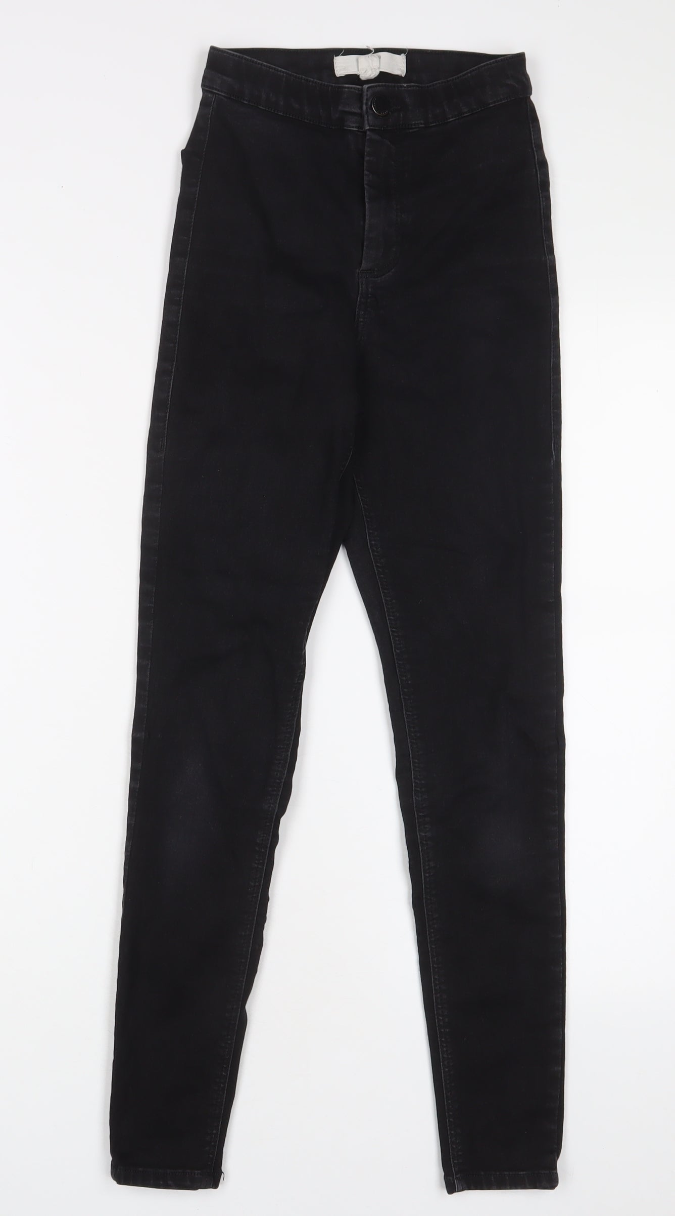 Topshop Womens Black Cotton Skinny Jeans Size 25 in L30 in Regular Zip