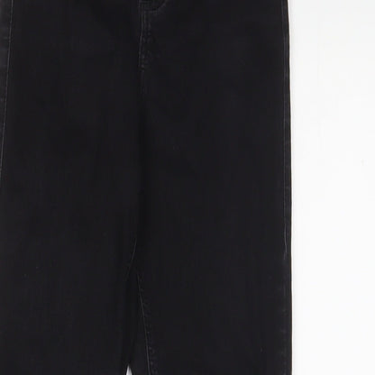 Topshop Womens Black Cotton Skinny Jeans Size 25 in L30 in Regular Zip