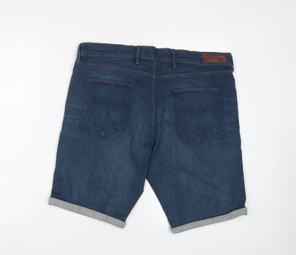 Limited Edition Mens Blue Cotton Bermuda Shorts Size 38 in L10 in Regular Zip