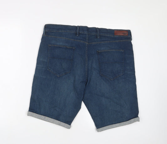 Limited Edition Mens Blue Cotton Bermuda Shorts Size 38 in L10 in Regular Zip